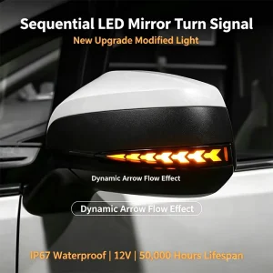 Brand New Smoked Sequential LED Side Mirror Turn Signal Light for Alphard Vellfire IP67 Waterproof 12V 50 000 Hours Lifespan BDB