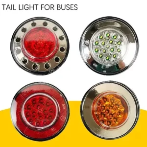 Bus Coach Taillight With a Diameter of 10 CM LED Small Round Lights Turn Signals Fog Lights Brake Lights Reverse Lights