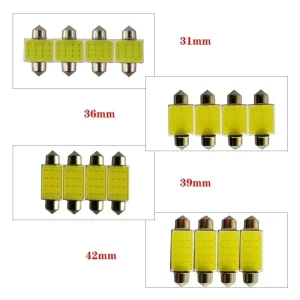 C5W C10W COB LED Car Reading Interior Dome Festoon Lamp with Blue 31mm 36mm 39mm 41mm/42mm License Plate Lights White DC 12V