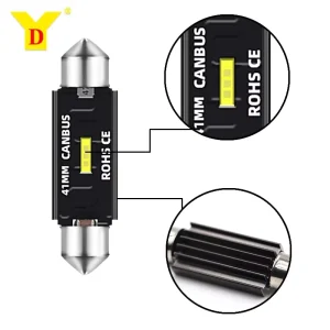 C5W Double-tip LED CSP White Aluminum 12V 3W Dome Light Assembly Festoon Light 31-41mm Universal Auto Interior Lighting