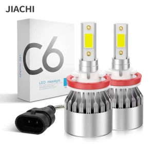 C6 H11 LED Headlight Bulb 18W 6000K COB Chip Canbus Error Free Fog Light Plug Play Waterproof 1300LM Auto Lamp