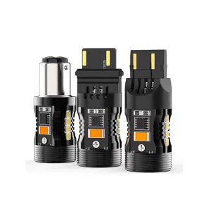 CANBUS Anti Hyper Flash 3157 7443 1157 Dual Color Switchback LED 25W 2500LM Amber Turn Signal Light And White DRL Error Free LED