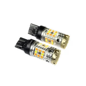 CANBUS Anti Hyper Flash 7443 7444 T20 Dual Color Switchback LED Amber Turn Signal Light And White Daytime Running Parking Light