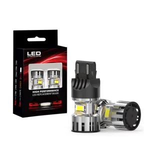 CB10 7443 T20 W21/5W CANBUS LED Small Bulbs 28W 2800LM for Car Brake Signal Reverse DRL Light with Fan