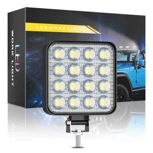 CE Certified 16LED 12W 30V Square Spot Light Work Off Road Driving Fog Light Mounting Bracket for Jeeps Trucks Cars