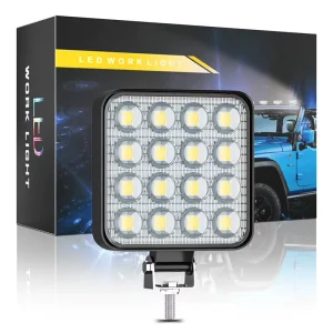 CE Certified 16LED 12W Square SpotLight Work Light Jeeps Off-Road Light Driving Fog Light Mounting Bracket Truck Car ATV