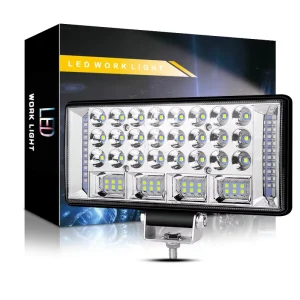 CE Certified 48W LED Work Lights for Cars/Offroad Trucks DC12-24V Driving Flood Lamp Red/Blue Strobe Warning Spotlight