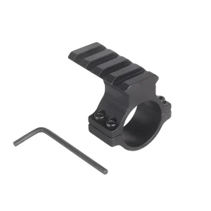 CNC Machined Aluminum Ring Bracket with Top Groove Lightweight Black Holder Outdoor Observation Lens Auxiliary Lamp Accessory