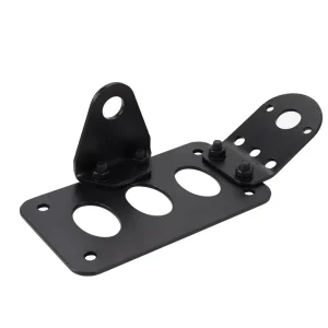 CNC Machined Matte Black Aluminum Retro Motorcycle Side License Plate Bracket Tail Light Mount Upgrade Parts