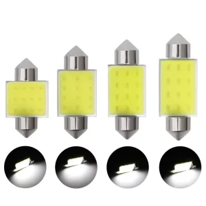 COB C5W LED Festoon Bulb Kit 31mm 36mm 41mm Car Truck Interior Map Dome Vanity Mirror Trunk Door License Plate Light