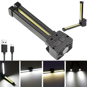 COB XPE LED Folding Work Light Handheld Rechargeable Magnetic Hook ABS Lamp Body for Outdoor Car Repair Emergency Inspection