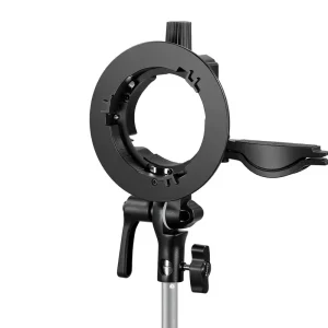 CRB1 S Type Plastic Bracket with Bowens Mount and Umbrella Mount Compatible with Square Round Head Flash Units