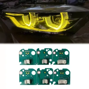 黄色 CSL 风格 LED DRL 模块板适用于 BMW F30 F31 LCI 3 系列 OEM 63117419615 63117419610 车头灯改装