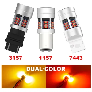 Canbus 3157 1157 7443 T20 BAY15D LED Switchback DRL Turn Signal Side Lamp White Yellow