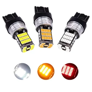 Car 1156 1157 7440 7443 T15 LED Reverse Light Bulb Canbus 4014 45SMD Highlight LED Backup Parking Brake Light Lamp DC12V
