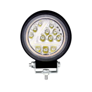 Car Accessories 12V 24V 4 Inch 36W 12LED Round with Amber Angel Eyes Flashing LED Work Light