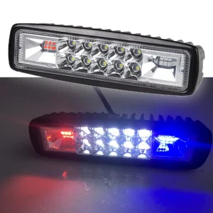 Car Accessories 16W LED Fog Work Light Bar Flood Beam 12V 24V Flashing Strobe LED Warning Light Bar