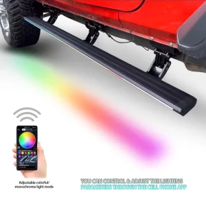 Car Accessories APP Control With Rgb Light Power Running Boards for Jeep Wrangler Automatic Side Step