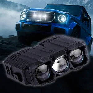 Car Accessories Auxiliary Lights Led Projector Three Eyes Len Car Spotlights Grille Light for Car Motorcycle
