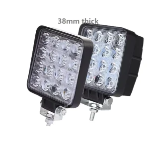 Car Accessories LED Work Lamp White 6000K 38mm Thick Square Tractor 48W Car Spot Truck LED Work Light