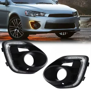 Car Accessories Turn Signals LED Fog Driving Lamp Front Bumper Daytime Running Light for Mitsubishi Lancer