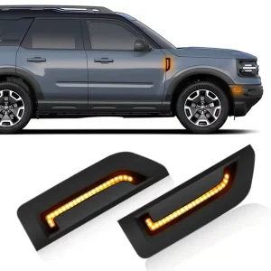 Car Amber Side Fender LED Marker Light Turn Signal Marker Lights for Ford Bronco Sport