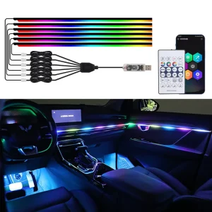 Car Ambient Light Kit 18 in 1 10 in 1 6 in 1 Interior Led Car Lights Symphony Led Strip Light RGB for 99% Car