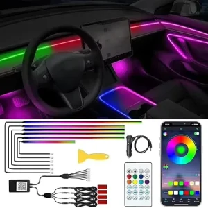 Car Ambient Light Kit RGB Car Interior Optical Acrylic Strip Symphony Car LED Lamp