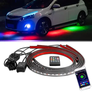 Car Ambient Lighting Kit Interior Symphony LED Strips Underbody Neon Chassis Lights Multi Color Customizable Under Glow Lights