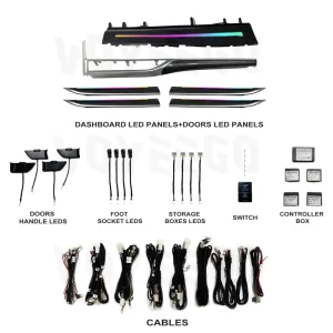 Car Ambient Lighting Led Upgrade Interior Ambient Light for Toyota Highlander Carbon Fiber Pattern