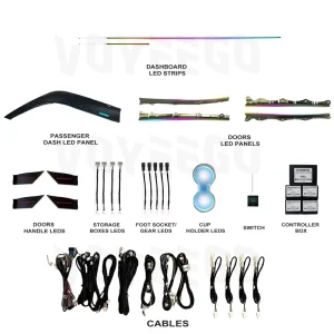 Car Ambient Lighting Led Upgrade Interior for Toyota Camry Front Passenger Ribbon&handle with Standard Design