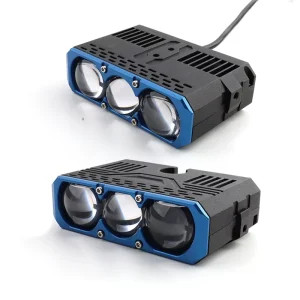 Car Auto Lighting System Triple Lens LED Grille Light 100W Projector Driving Light 6000K Auxiliary Spotlight Grille Light