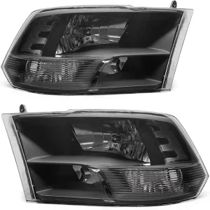 Car Black Housing Clear Reflector Front Headlights Assembly for Dodge Ram 1500 2500 3500 Quad Dual Style