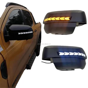 Car Body Conversion Kit LED Rearview Mirror Lamp Cover with Flowing Flash Turn Signal for Ranger T9 Everest Endeavour