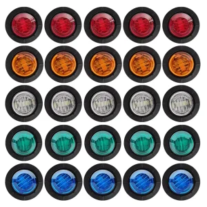 Car Caravan Truck Trailer Side Marker Lights LED Van Bus Clearance Light DRL 12V/24V 3SMD 3/4″ for Volvo Trucks Parts Universal