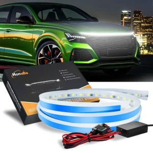 Car Decorative Atmosphere Light Strip DRL 12V 1.5M Waterproof Flexible LED Strip Lights for BMW Car Hood Running Light