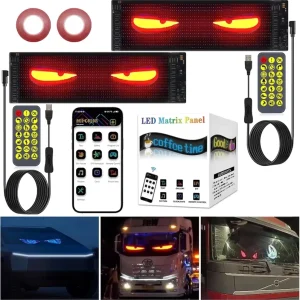 Car Dynamic LED Matrix Panel Colorful Eyes Window Display Screen for Car and Truck Auto Interior Lighting Programmable