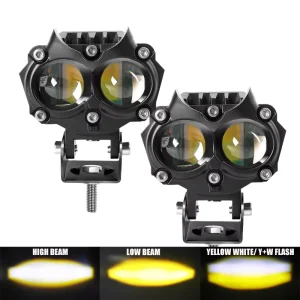 Car Ebike Motor Accessories Motorcycle Lighting System 3″ Inch Led Fog Lamp Spot Beam 60W Dual Color Led Motorcycle Fog Light