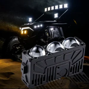 Car Exterior Auxiliary Lighting Auto Moto Auxiliary Light 3000K 4300K 6500K Three Colors 3 Eyes Len LED Grille Light