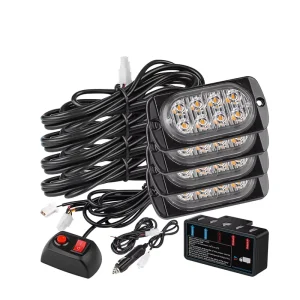 Car Exterior Light Trailer Van Yellow Orange White Red BlueDC12V LED Mid grid Double Row Warning Light