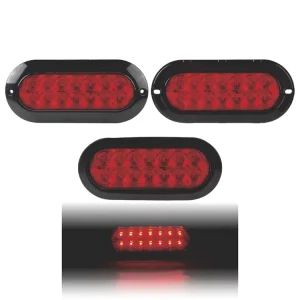 Car External Lights ABS LED Side Marker Lights 6″ Oval Truck Warning Tail Rear Lamp DC12V-24V IP65 Waterproof