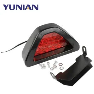 Car F1 Style Brake Lamp Light Stop Light DRL LED Rear Tail Stop Fog Brake Flash Light Lamp Red Lens Black With Red Lens