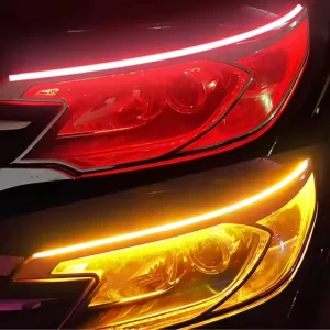 Car Flowing Turn Signal Daytime Running Light 30cm 45cm 60cm 12V Guide Flexible Led Headlight DRL Strip Light