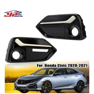 Car Fog Light Cover Foglamp Frame Foglights Trim Lid Bezel for Honda Civic 71118-TGG-H00