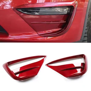 Car Front Blade Trim Light Eyebrow Wind Knife Bumper Cover Sticker Fit for 2pcs Tesla Model 3 and Model Y Fog Lamp Decorate