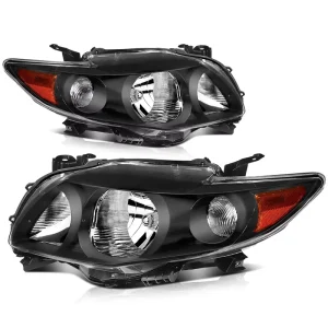 Car Front Head Lamp Assembly 12V Auto Parts Replacement Headlight With Black Base for Toyota Corolla US Version