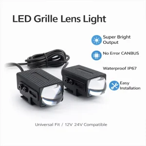 Car Grill Light 3000K 6000K 22W Car Spotlights LED Grille Lights Dual Color DRL LED Driving Light