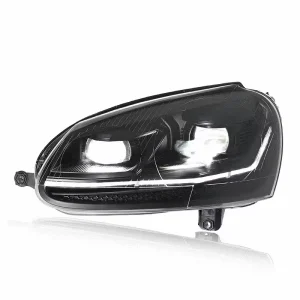 Car Head Lamp for VW Golf 5 Led Headlight Projector Lens Yellow Demon Eyes Dual-color Headlights