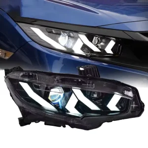 Car Headlight Projector Lens Dynamic Signal LED Headlights DRL 10000 Lumens 6000K Automotive