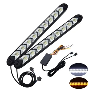 Car Headlight Warning Flash Signal Light Car Dual Color Flow Car Turn Signal Light